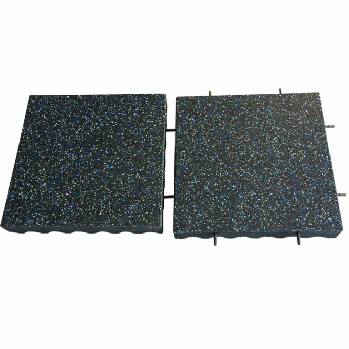 Blue steel Eco-Safety 3-inch Rubber Playground Tiles interlocked