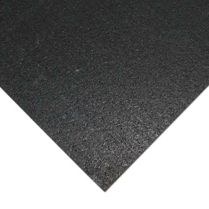 Black color Resilient Recycled Rubber Mat Reduces Vibrations and Noise corner shot