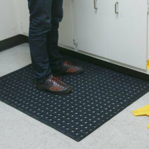 Grease-Resistant Rubber Mat black color placed on bathroom surface