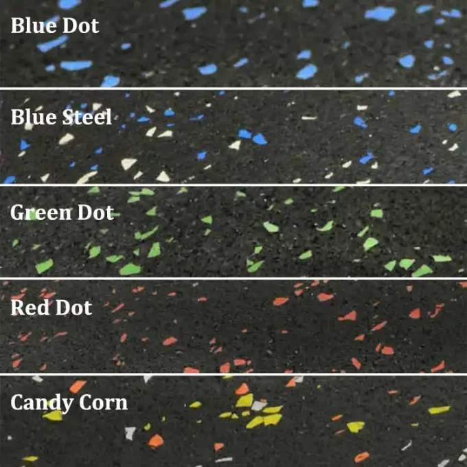 Recycled Rubber Rolls available in 6 colors Black, Blue Dot, Blue Steel, Candy Corn, Green Dot, Red Dot