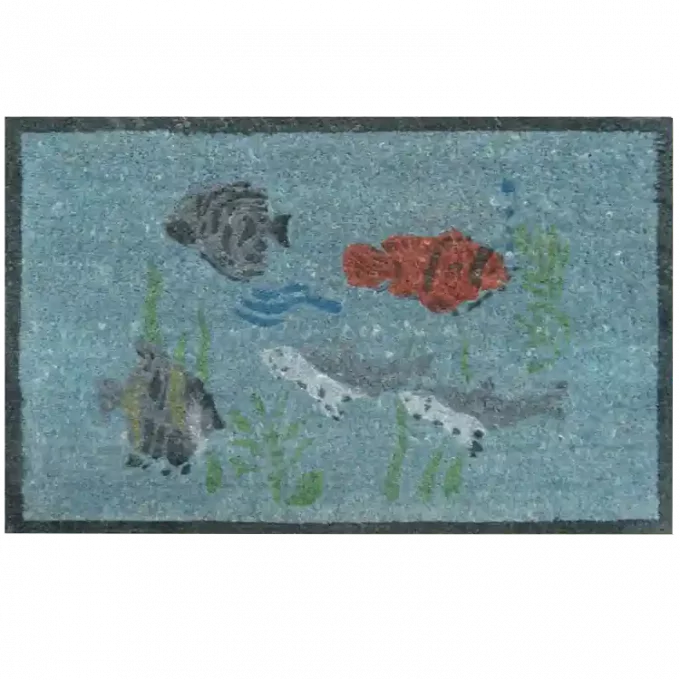 The doormat with aquarium picture on it