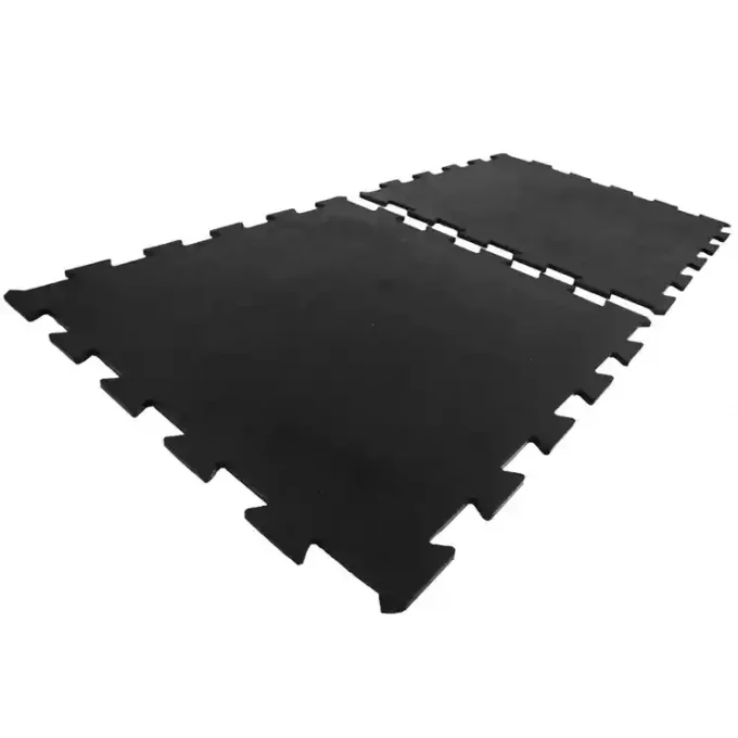 Black in color Easy-to-Install, Durable, Rubber Flooring Made from Reclaimed Rubber interlocked