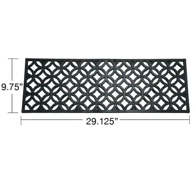 Stylish Step Mats Inspired by the Geometric Designs Used by the Aztecs shows measurements