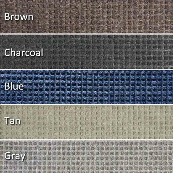 Slip Resistant Rubber Backed Mat Available in 5 Sizes and Colors Blue, Brown, Charcoal & Tan
