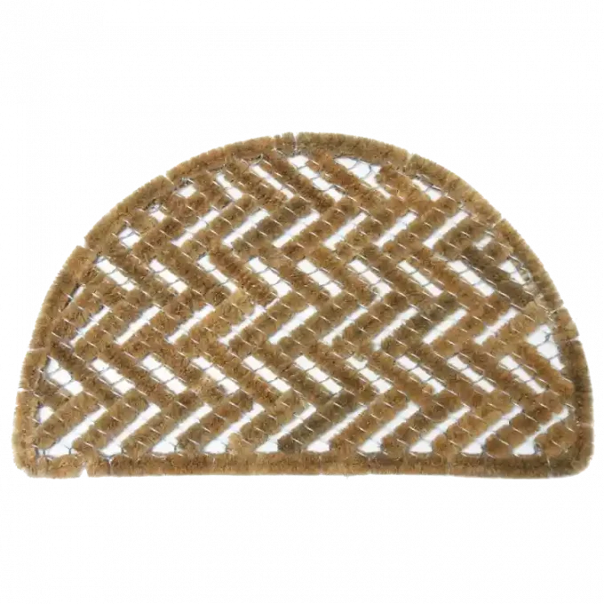 Elegant Coir Entrance Door Mat with a Stylish Design in semi circle