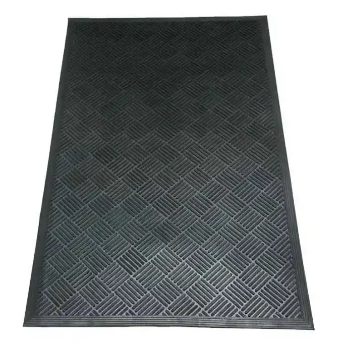 Black color checkered pattern Economical and Eco-Friendly Rubber Doormat