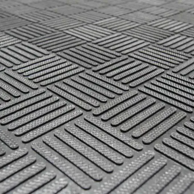 Black color checkered pattern Economical and Eco-Friendly Rubber Doormat texture shot