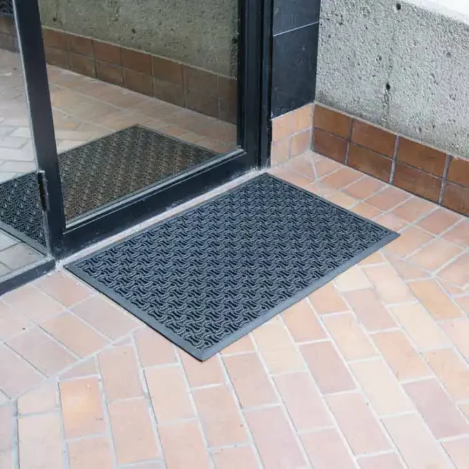 Eco-Friendly and Durable Drainage Doormat, Perfect for Winter Months placed at door