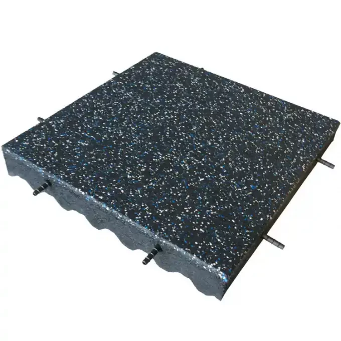 Blue steel Eco-Safety 3-inch Rubber Playground Tiles interlocked