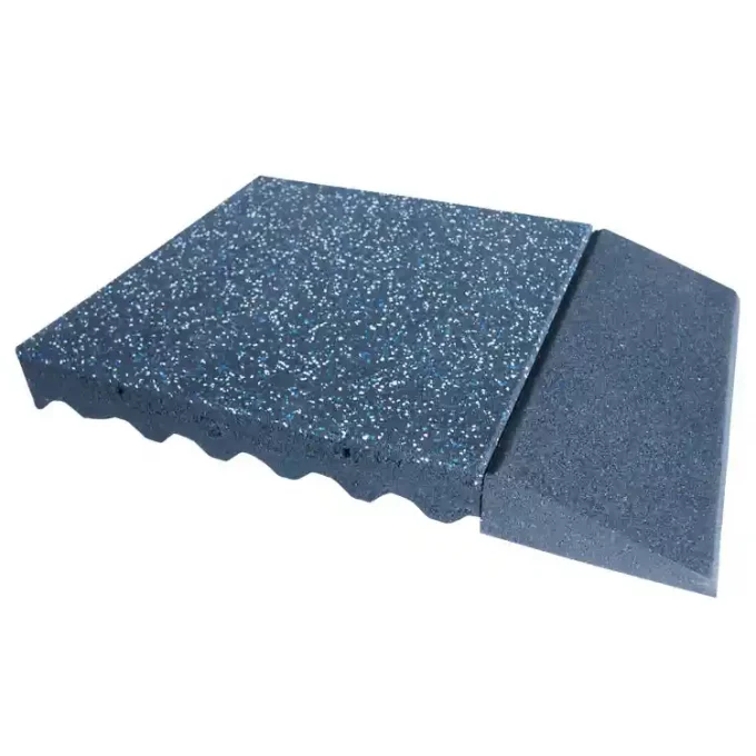 Blue steel Eco-Safety 3-inch Rubber Playground Tiles along with ramp