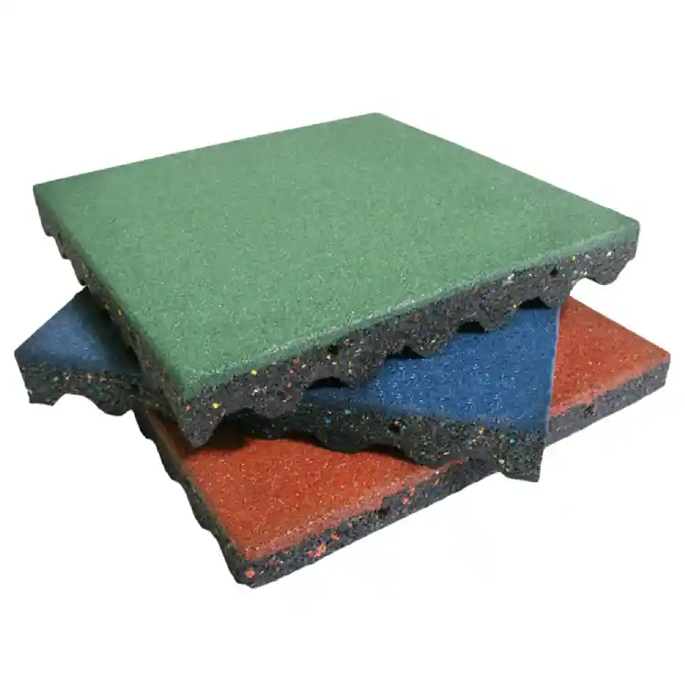 Blue,Coal,Green,Terra cotta recycled playground tiles