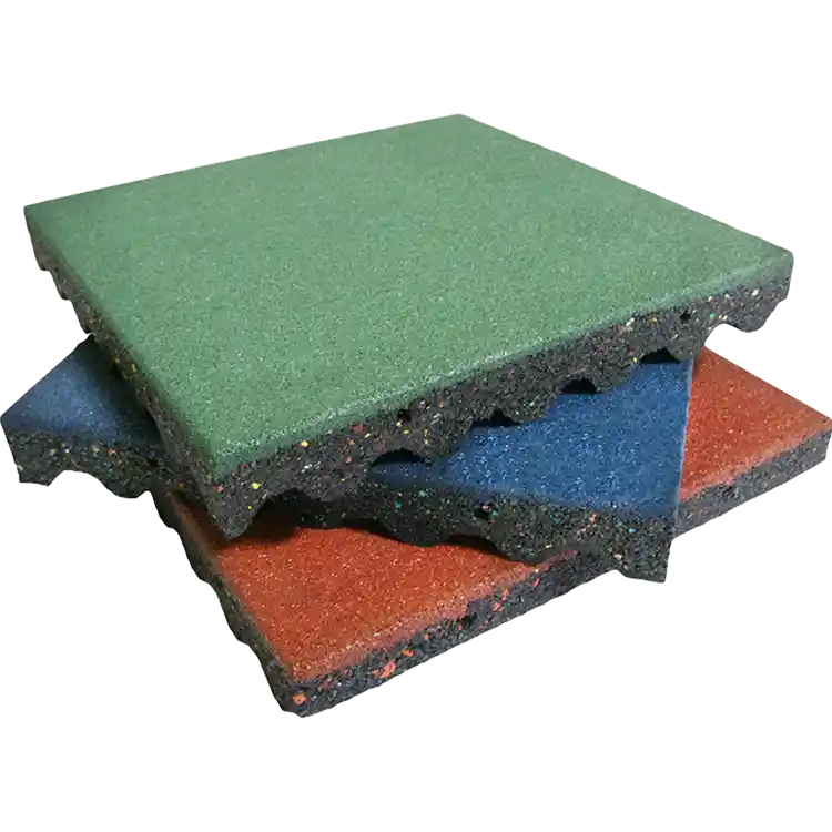 Eco Safety 2.5 Inch Playground Tiles in Blue, Green, and Coal