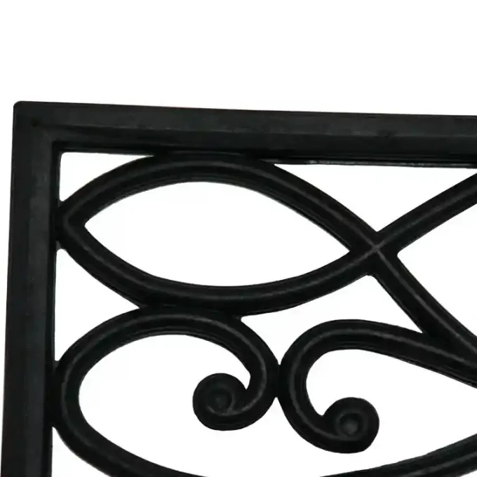 Black color anti slip, decorative and will Resist Moisture. Mold and Mildew stair mat corner shot