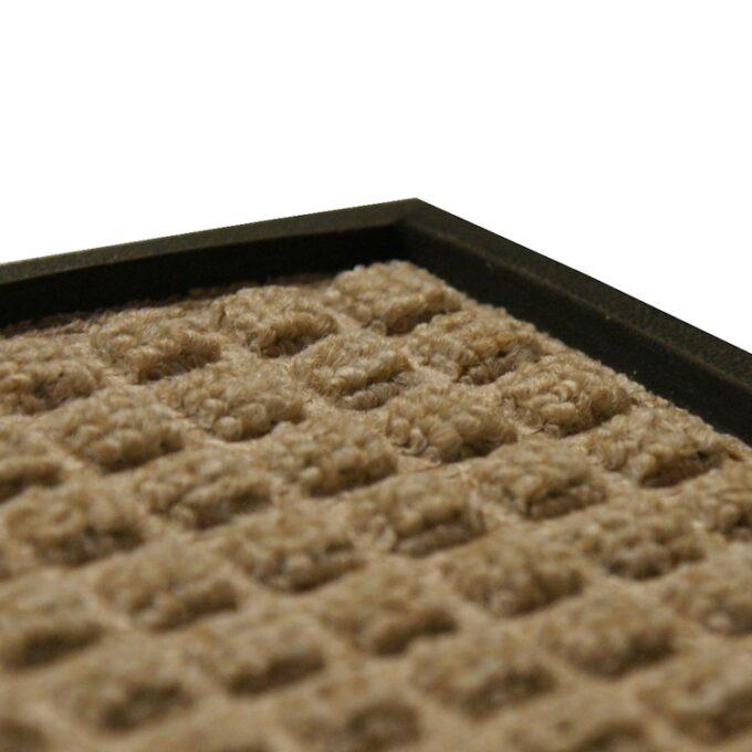 Tan carpet mat corner displayed