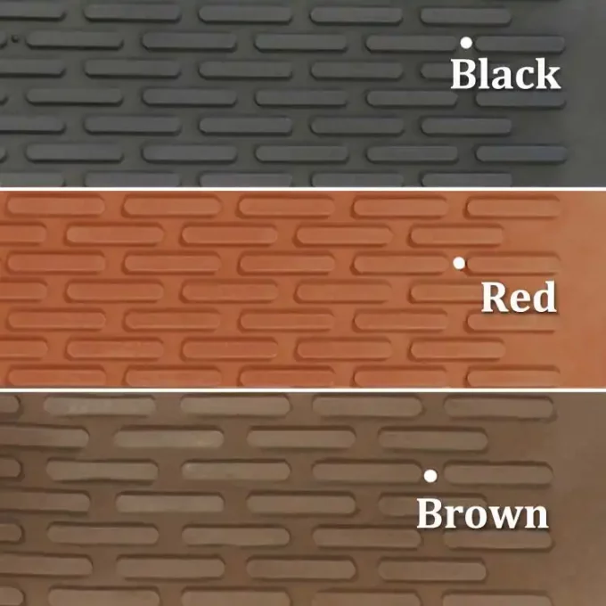 Water-Resistant Rubber Runner available in 3 colors Black, red & brown