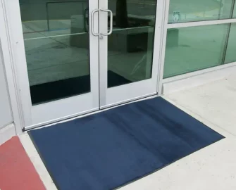 Blue soft top olefin displayed outside a door entrance