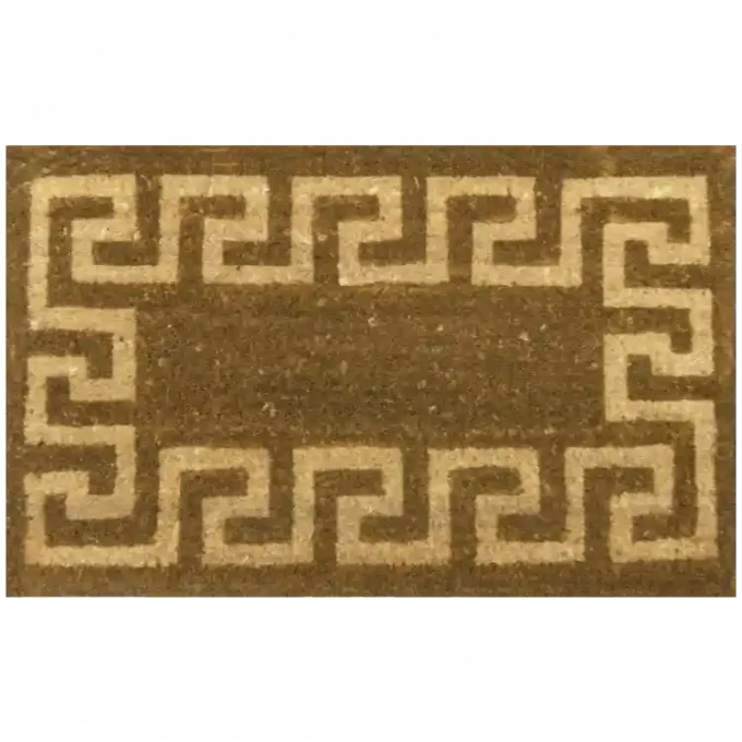 The doormat in brown & tan color combination design around the border