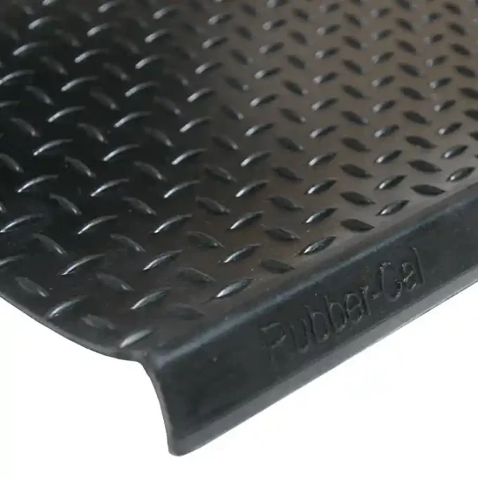 Non-Skid, Affordable, Sturdy and Eco-Friendly Step Mats black in color corner shot
