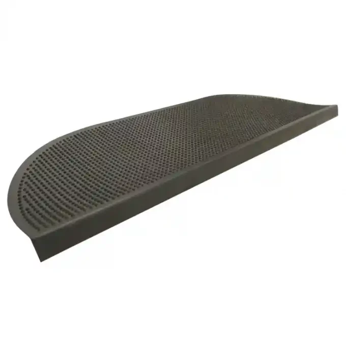 Black recycled rubber stair mats with anti slip texture