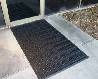 Black Color Commercial Entrance Mat, Promotes Safety and Slip-Protection at front porch