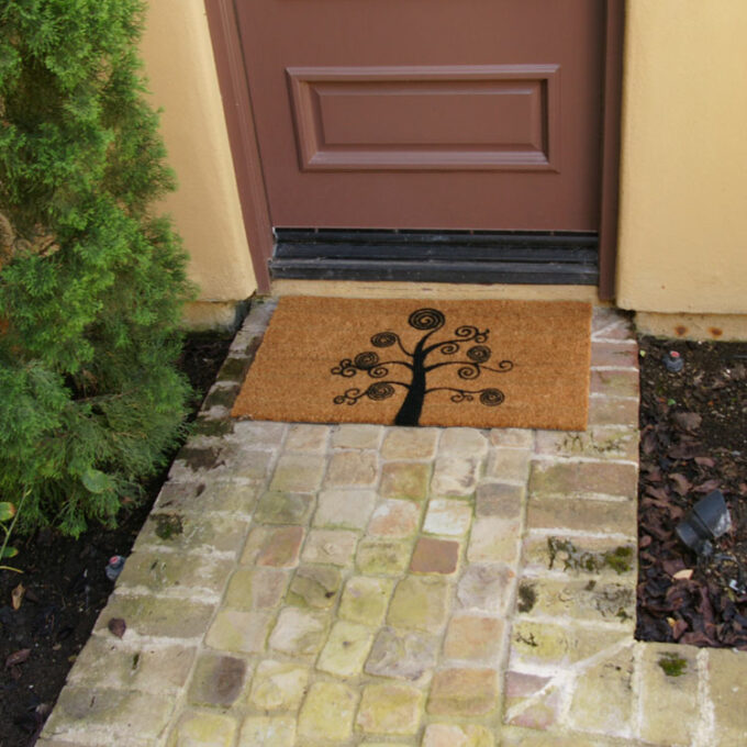 Modern-Style Front Doormat with a picture of a tree at front porch