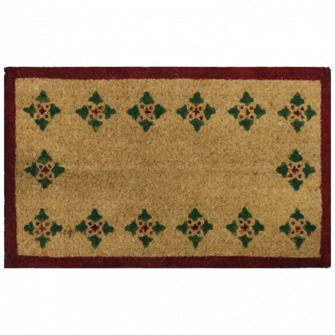 Coconut Doormat With an Elegant Rustic Design in green & brown color border