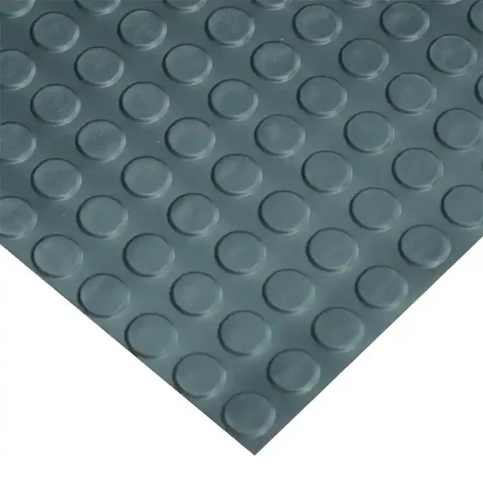 Coin pattern flooring black color corner shot