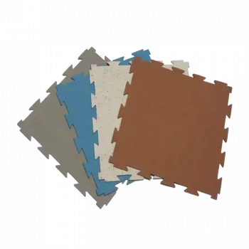 Premium Interlocking Rubber Floor Tiles with earthy tone available in 4 colors blue, chocolate, dark grey, green