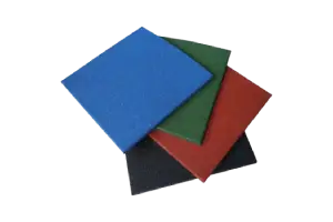 Outdoor flooring 4 piled in blue, charcoal, red, green