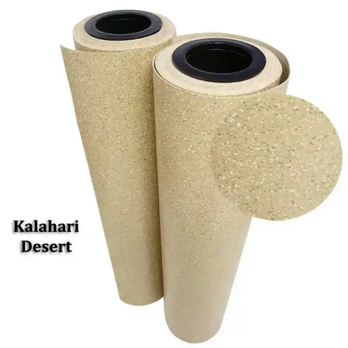 Premium Rubber Flooring Roll in Kalahari Dessert tone rolled