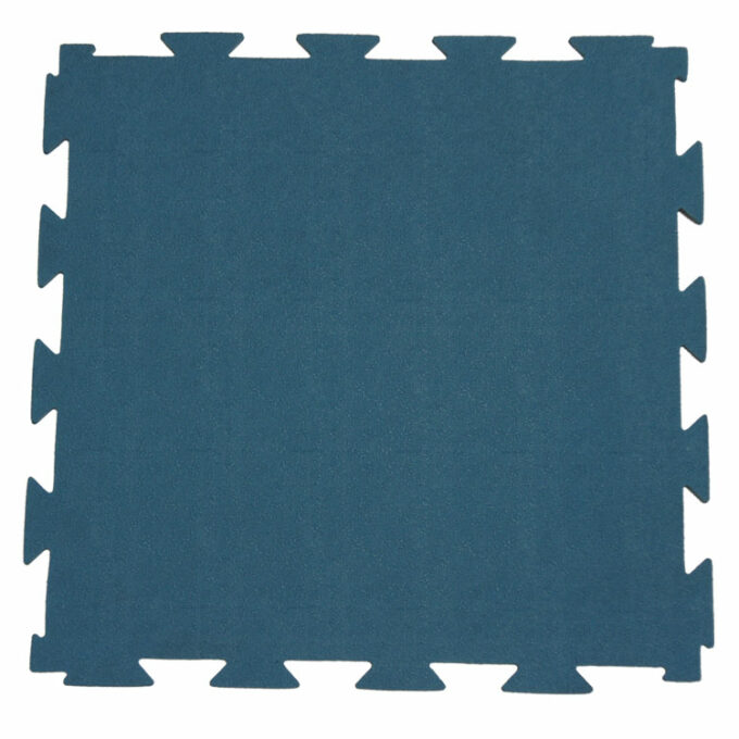 Premium Interlocking Rubber Floor Tile in blue color front shot