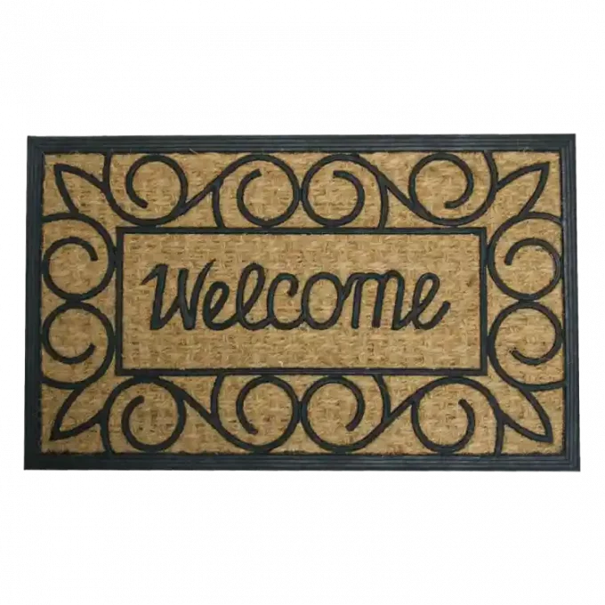 Inviting and Useful Coir Mat with welcome sign in center