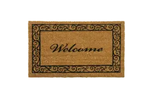 Welcome doormat with welcome sign