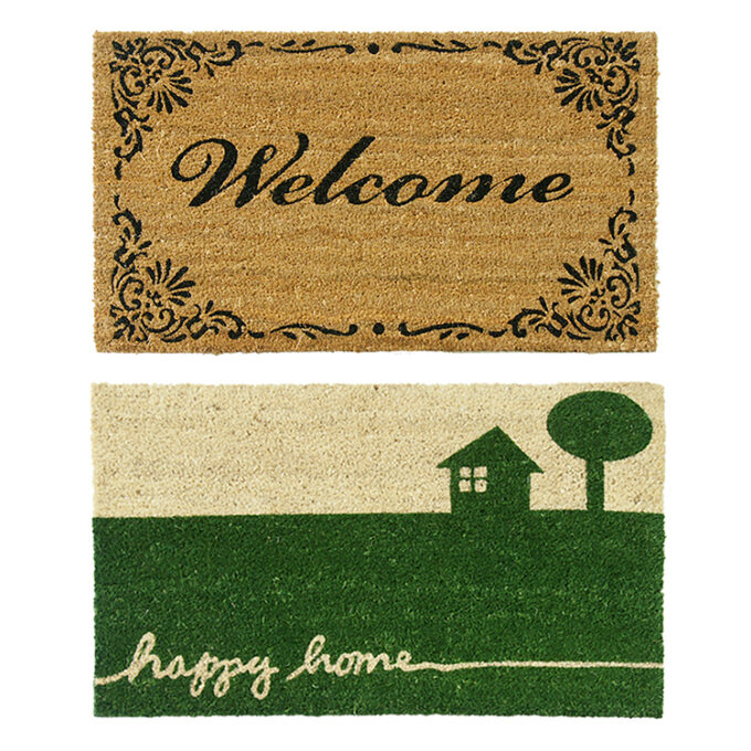 All American Doormat Kit consisting of Classic American Welcome Mat and Happy Home Country Mat