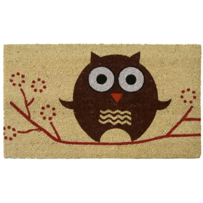 Owl Doormats with Small Owl & tree branch