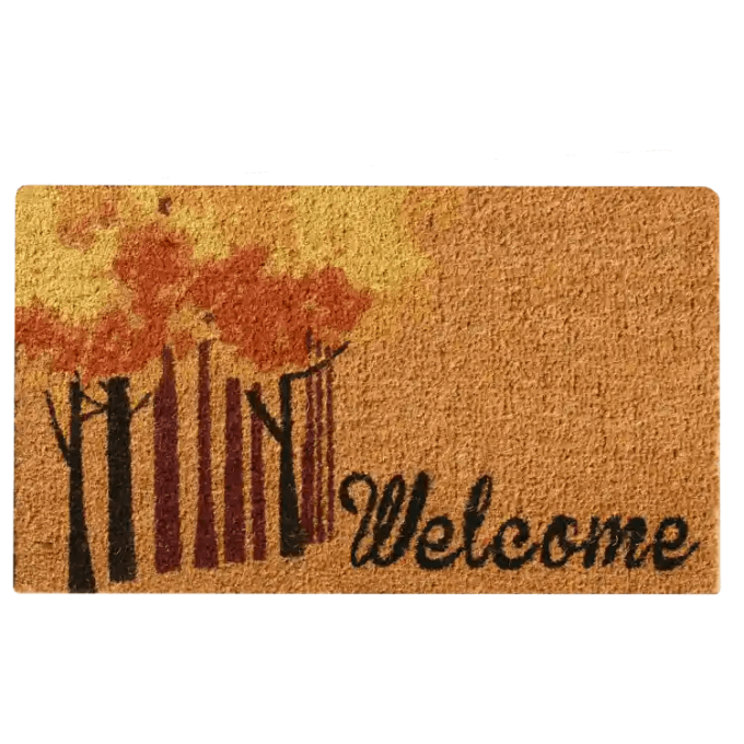 Doormat with fall colors & welcome sign