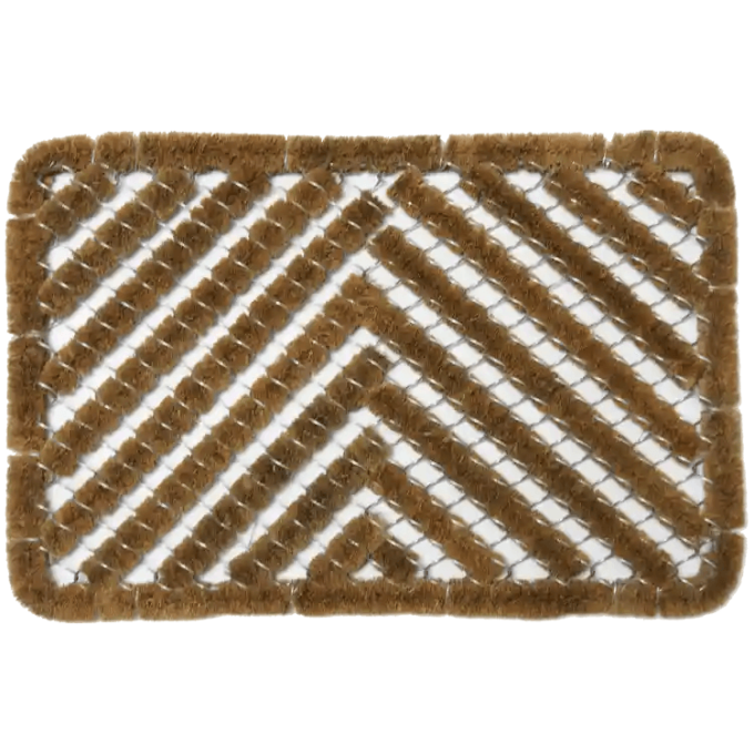 Eco-Conscious Coir Door Mat in herringbone pattern Made to Made to Scrape and Clean Shoes