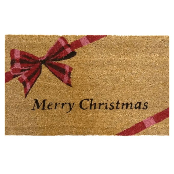The festival door mat wishing merry christmas to your guests