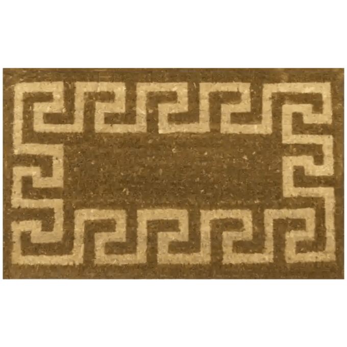 The doormat in brown & tan color combination design around the border