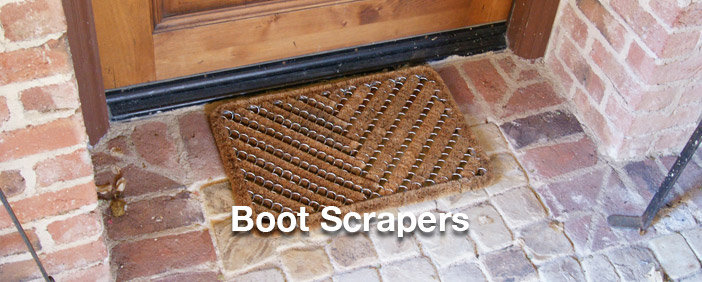 boot scraper doormat in front of door
