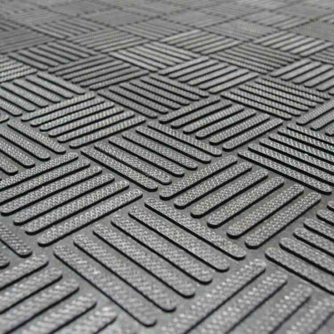 Black color checkered pattern Economical and Eco-Friendly Rubber Doormat man walking