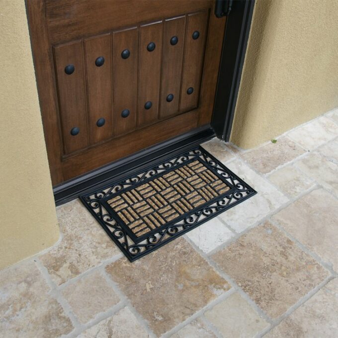 Entrance Doormat with black coir design to increase traction