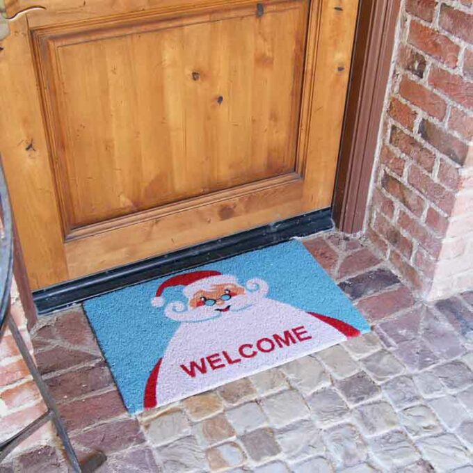 Christmas Doormats with Jolly Ole Saint Nick