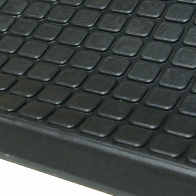 Ultra Durable Rubber Stair Mats black color texture to show block grip pattern