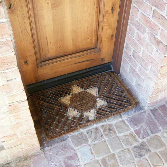 Stylish with beige color star Coir Door Mats Made for Wet Winters