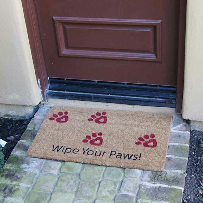Remind Guests to Wipe Their Feet with cute pictures of paws